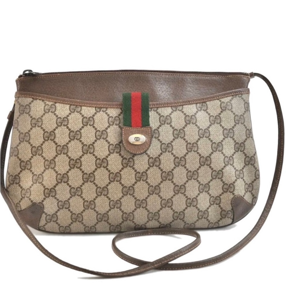 Authentic Gucci Vintage Ophidia Web Sherry Crossbody Shoulder Bag Tote Handbag